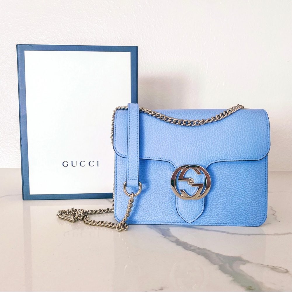 🚫SOLD Gucci Interlocking G Small Leather Shoulder Bag Blue